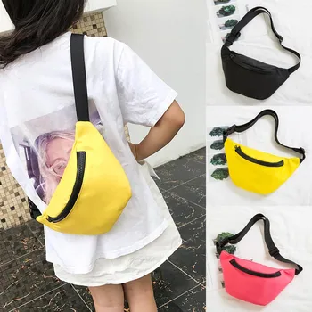 

Fashion Children's Waist Bag Chest Bag Coin Purse Snack Pack black Fanny Pack for child drop ship