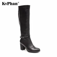 KvPhan Women s Winter Shoes Natural Wool Genuine Leather Women Winter Boot High Quality Knee High