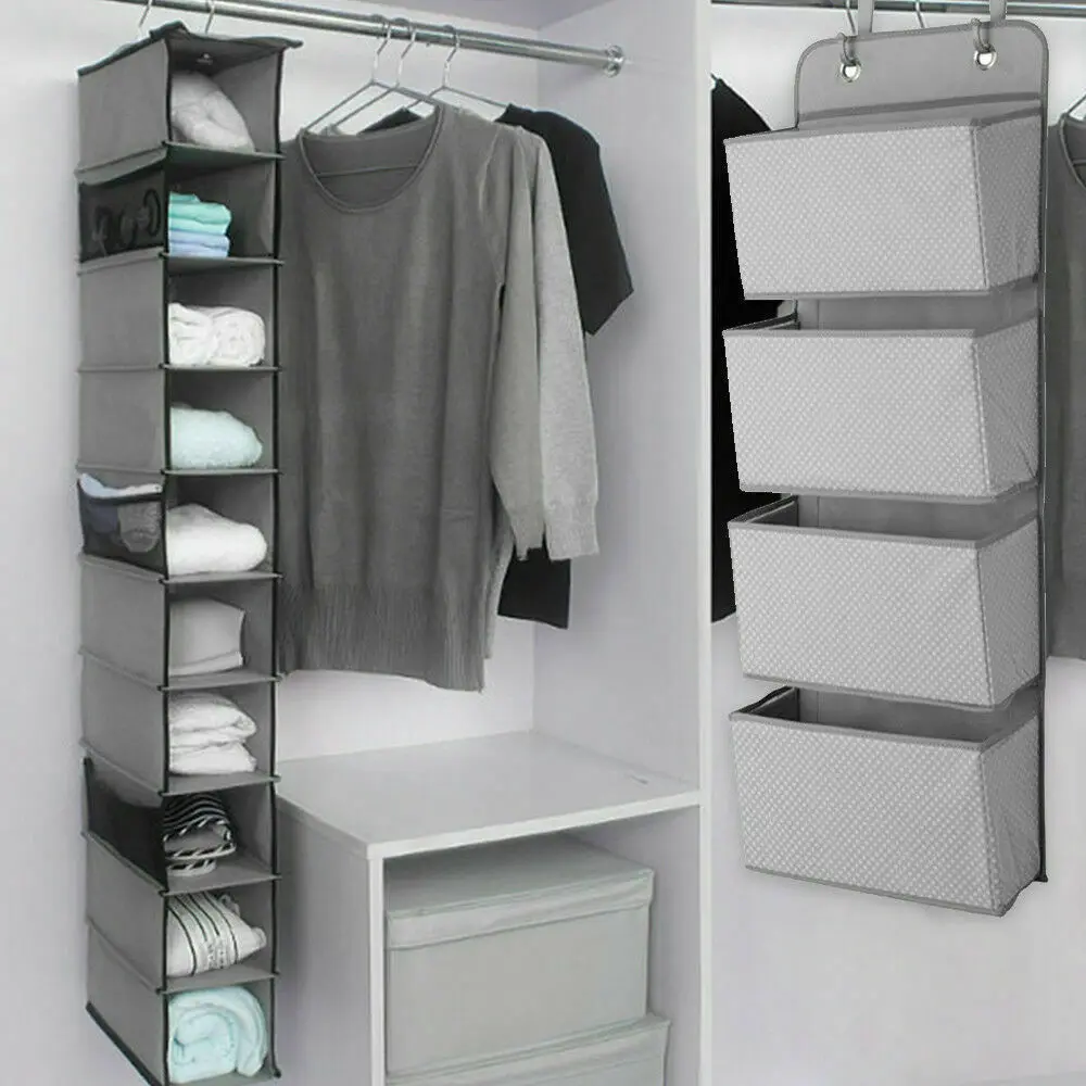 

4 Pockets Wall Door Hanging Storage Bag Cotton Linen Home Organizer Basket Pouch