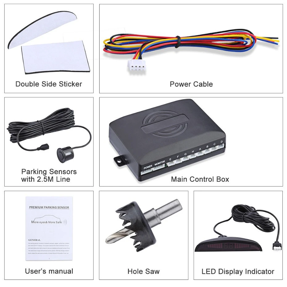 Комплект автомобильных датчиков парковки с 8 датчиками s светодиодный дисплей голосовой обратный резервный Радар монитор детектор Система безопасности оповещения аксессуары