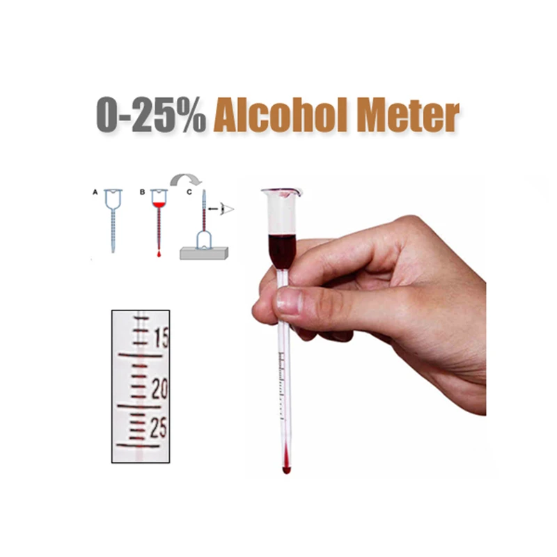 Arshen удобный от 0 до 25 градусов стеклянный винный шейкер спиртометр Vinometer пробка для бутылки концентрации измерительный бар набор