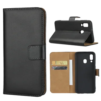 

30pcs/lot For Galaxy A40 A30 A10 Card Slots Book Style Simple Real Genuine Leather Case with Stand For Samsung Galaxy A2 Core