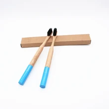 2 шт Черная Головка бамбуковая Зубная Щетка Оптом Экологичная деревянная синяя щетка ручка черная щетина бамбуковая зубная щетка для ухода за полостью рта