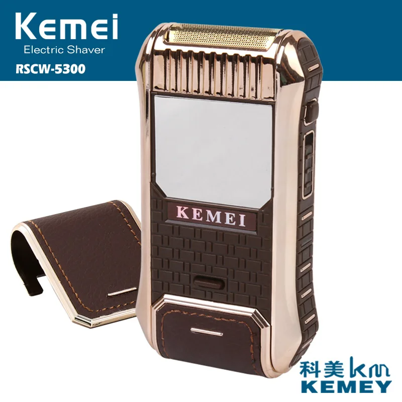 Перезаряжаемая Бритва для бороды Kemei Мужская винтажная электрическая бритва с