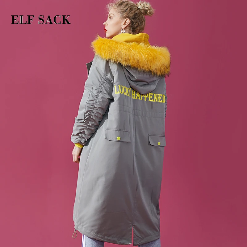 Style Canard Bas Éclair Duvet Elf Pour Ins Porter Vers Épais Le Longue Lettre L'hiver Sac Vestes Fermeture Femme De 90 Manteau Casual Vert Blanc YqYPx6ESw