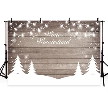

photography backdrop Brown Wooden Board Wallpaper Shiny Stage a string of festive lights wedding backgrounds for photo studio