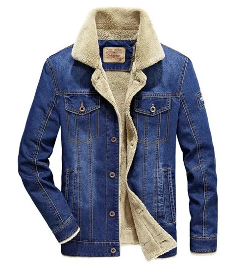 M-6XL, мужская куртка и пальто, брендовая одежда, джинсовая куртка, модная мужская джинсовая куртка, Толстая теплая зимняя верхняя одежда, мужская ковбойская куртка - Цвет: Light Blue