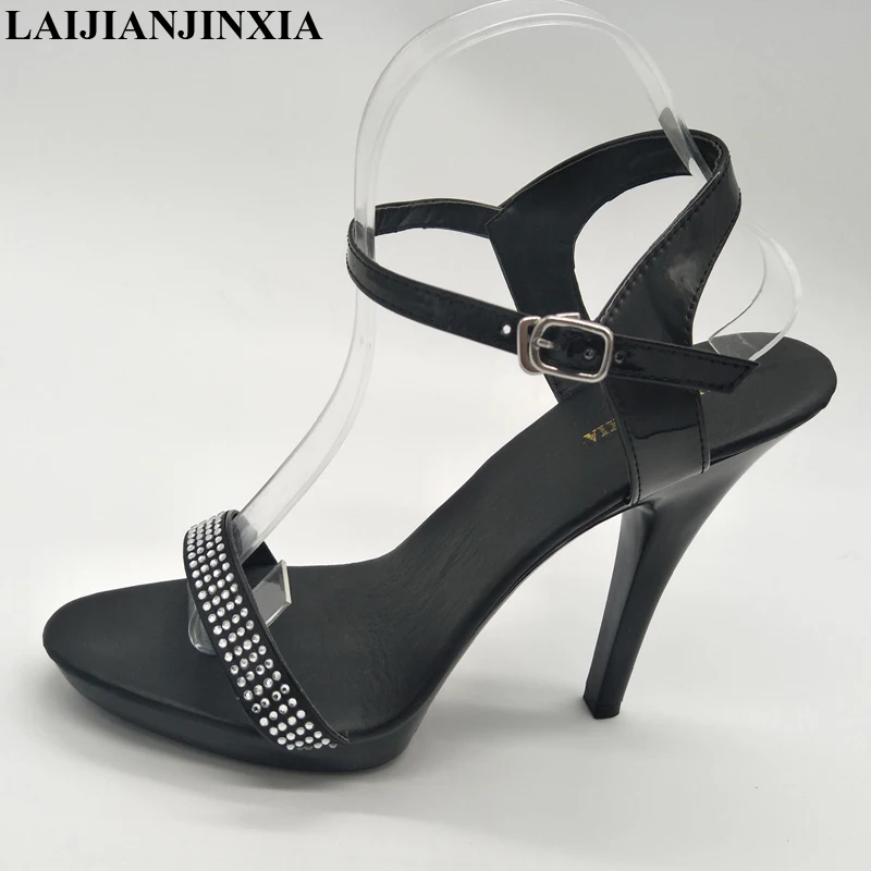 

New Women's Shoes Summer Leather Style Sandals Sexy Big Size 34-46 Lady Super High Heel(13CM) Wedding Party Shoes