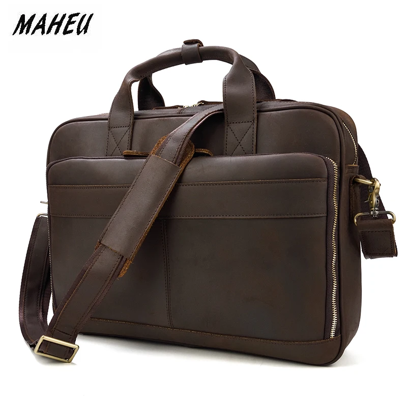 MAHEU Formal Brand Desinger Leather Briefcase Luxury Shoulder Brief Cases For Laptop Notebook Macbook Bag Genuine Leather Bags