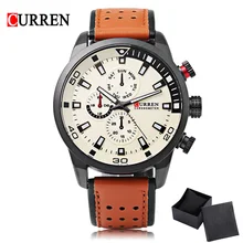 CURREN 8250 Del Deporte de Los Hombres Reloj de Cuarzo de Moda Simple Reloj Hombre Reloj Relogio masculino Hombres Relojes Militares de Cuero Genuino