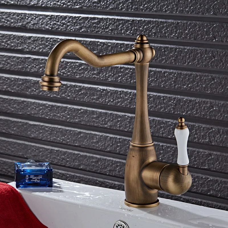 

Free shipping Promotion antique kitchen tap and polished chrome bathroom basin sink faucet with solid brass kitchen water tap