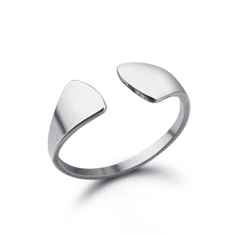 

1Pcs Stainless Steel Open Finger Rings Silver Color Rounded Dihedro Female Adjustable Rings Mid Ring Resizable Women Jewelry R74