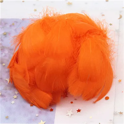 8-12 см натуральные лебединые перья 100 шт Мягкие гусиные перья теплый цвет окрашенное перо страуса самодельный декоративный дизайн для рождественской вечеринки - Цвет: orange red 100p