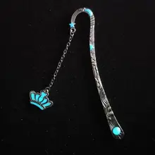 Светящаяся Закладка со звездами винтажная Корона освещенный Металл флуоресцентные листья Изысканная Текстура Красивая заколка C26