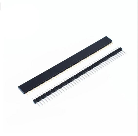 

40 Pin 1x40 Single Row Male and Female 2.54 Breakable Pin Header PCB JST Connector Strip for Arduino Black