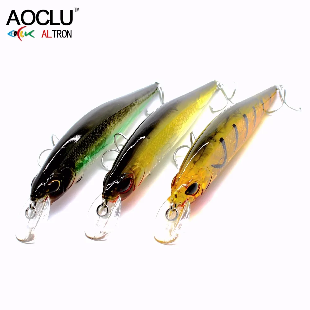 

AOCLU 3pcs/lot jerkbait lures wobblers 13.5cm 18.5g Hard Bait Minnow Crank fishing lure VMC hooks 3 colors lures free shipping