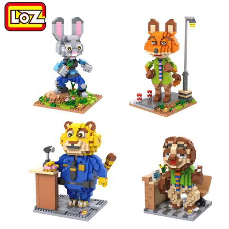 

Loz Zootopia mini Building Blocks toys technic Classic Toys Children Animal Model Zootropolis collection Quiz toys for children