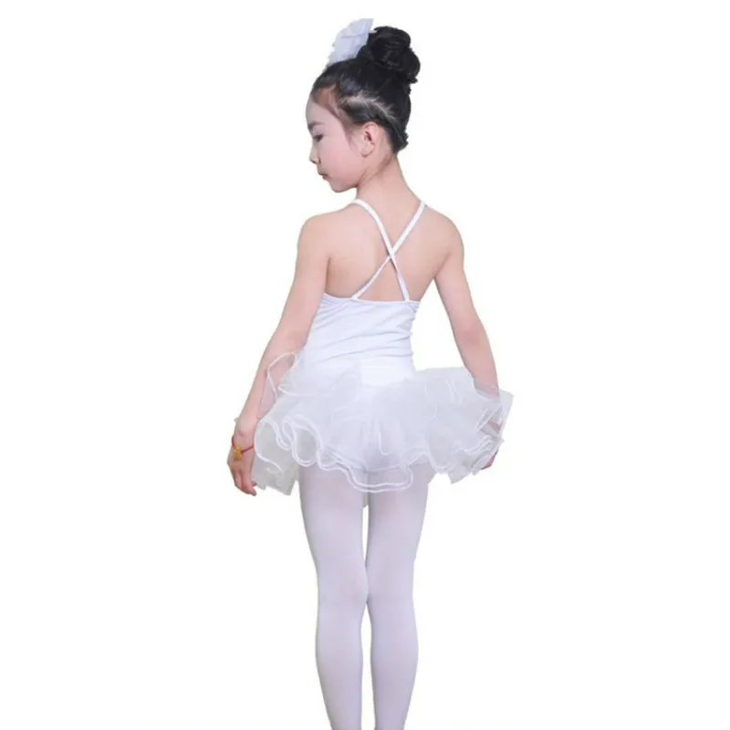 Купальники гимнастика для девочек балетные дети конкуренции хлопка без рукавов Танцы детей Детские платья юбки-пачки черный Танцы одежда