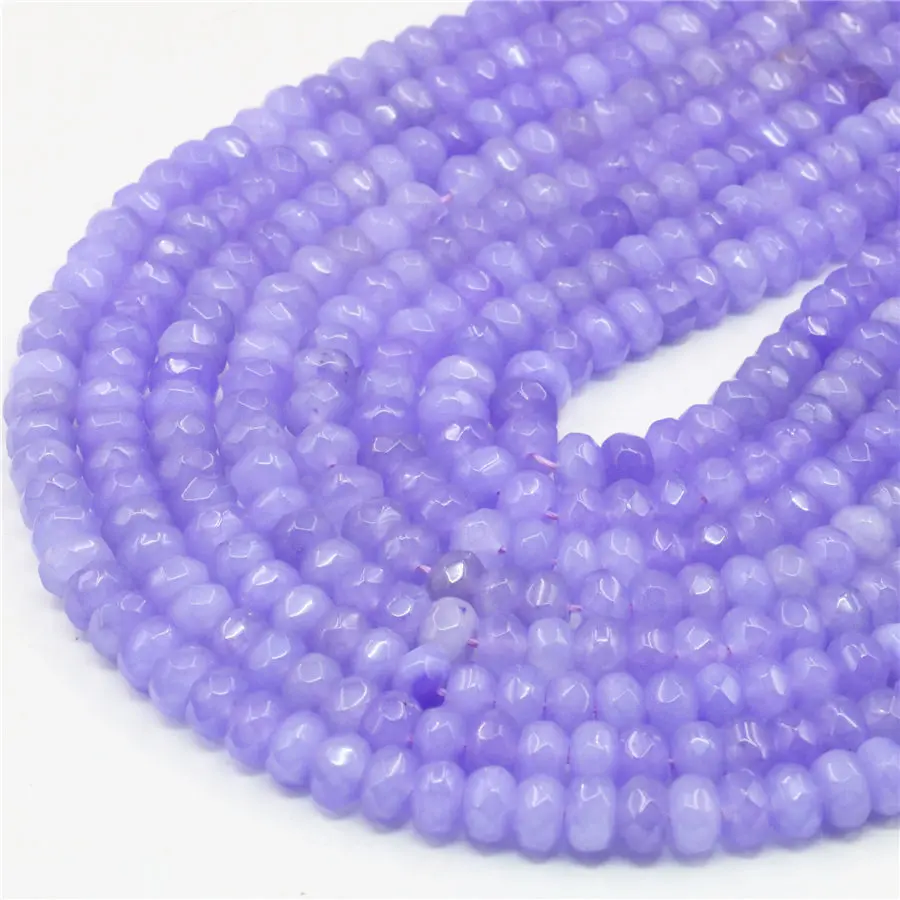 

5X8mm Red Pink Blue Purple Green Yellow Jades Chalcedony Rubys Abacus Faceted Jaspers Loose Beads Natural Stone Jewelry Making