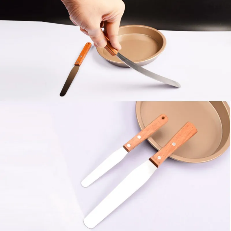 

Icing Frosting Spreader Fondant Pastry Cake Butter Cake Cream Knife Smoother Tools Stainless Steel Home Spatula Smoother