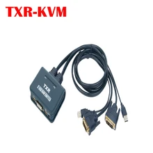 2-портовый многофункциональный DVI KVM-переключатель с USB-мышью и клавиатурой совместное