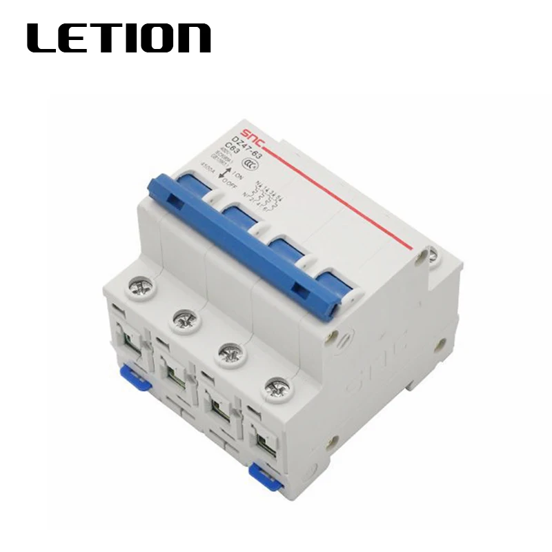 

4P C type AC 230V/400V DZ47-63 6A 10A 16A 20A 25A 32A 40A 50A 63A Mini Circuit Breaker MCB Cutout Switch Breaker Switch Chopper