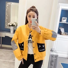 Черная бейсбольная куртка для женщин осень Harajuku размера плюс пальто уличная куртка больше размера d куртка-бомбер Корейская одежда в стиле хип-хоп 50B057