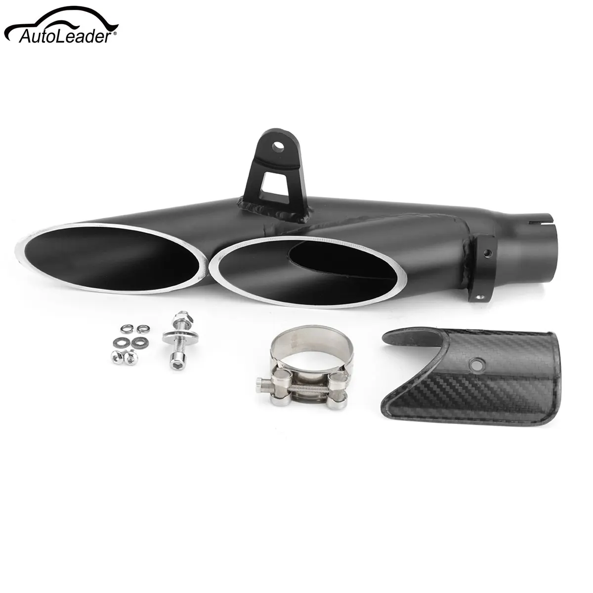 

38-51mm Two Hole Motorcycle Exhaust Muffler Pipe Carbon Fiber with silencer+clamp
