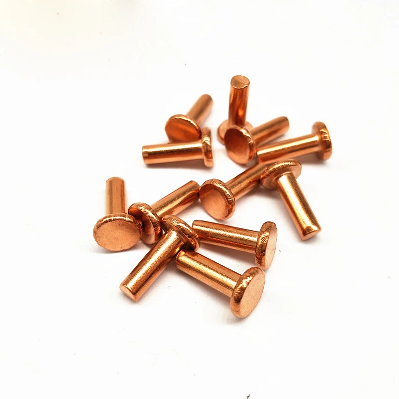 M3x3mm 30mm Length Flat head Copper Rivets Brass Solid Percussion Rivet