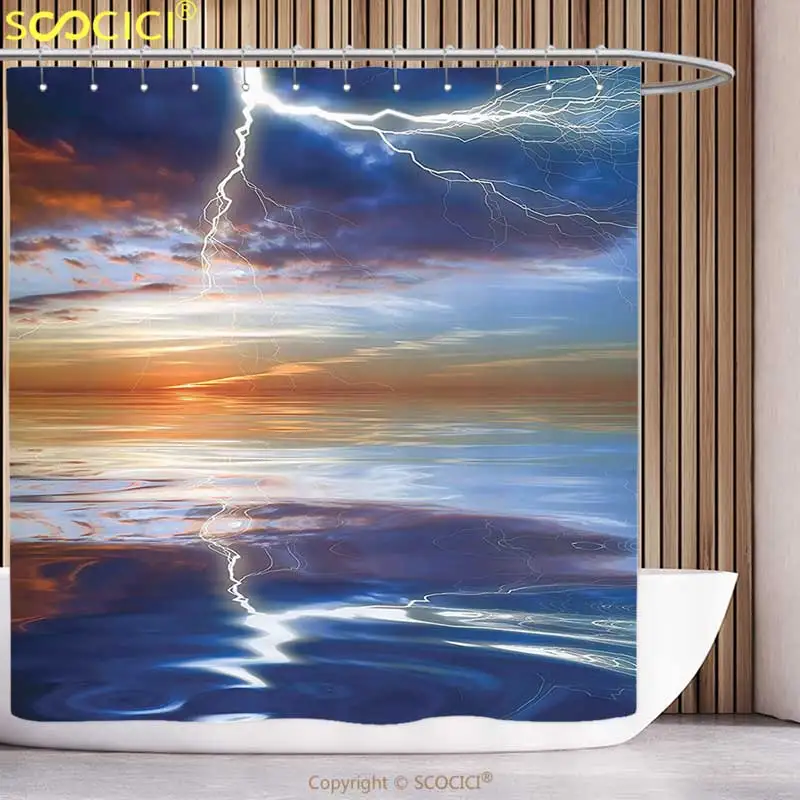 Kuhle Duschvorhang See Haus Dekor Blitz Uber Dem Meer Mit