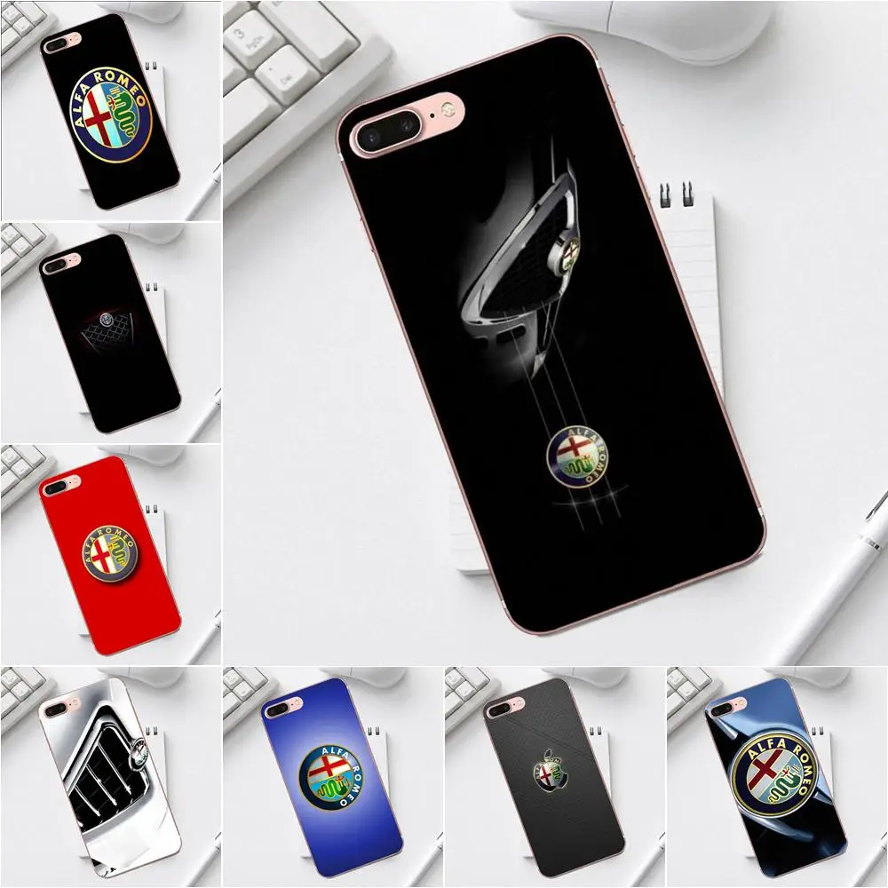 

Qdowpz 2018 Supercar Alfa Romeo Logo For Galaxy Alpha Core Prime Note 4 5 8 S3 S4 S5 S6 S7 S8 S9 mini edge Plus TPU Capa Coque