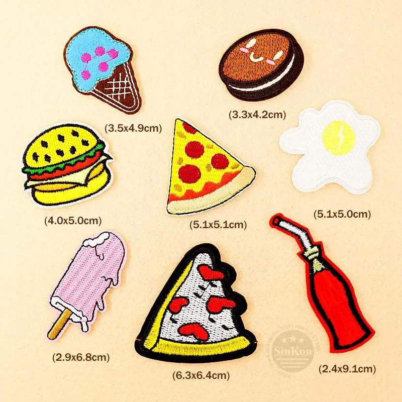 

Ice cream Biscuits Popsicle Badge Patch Embroidered Applique Sewing Clothes Stickers Garment Apparel Accessories