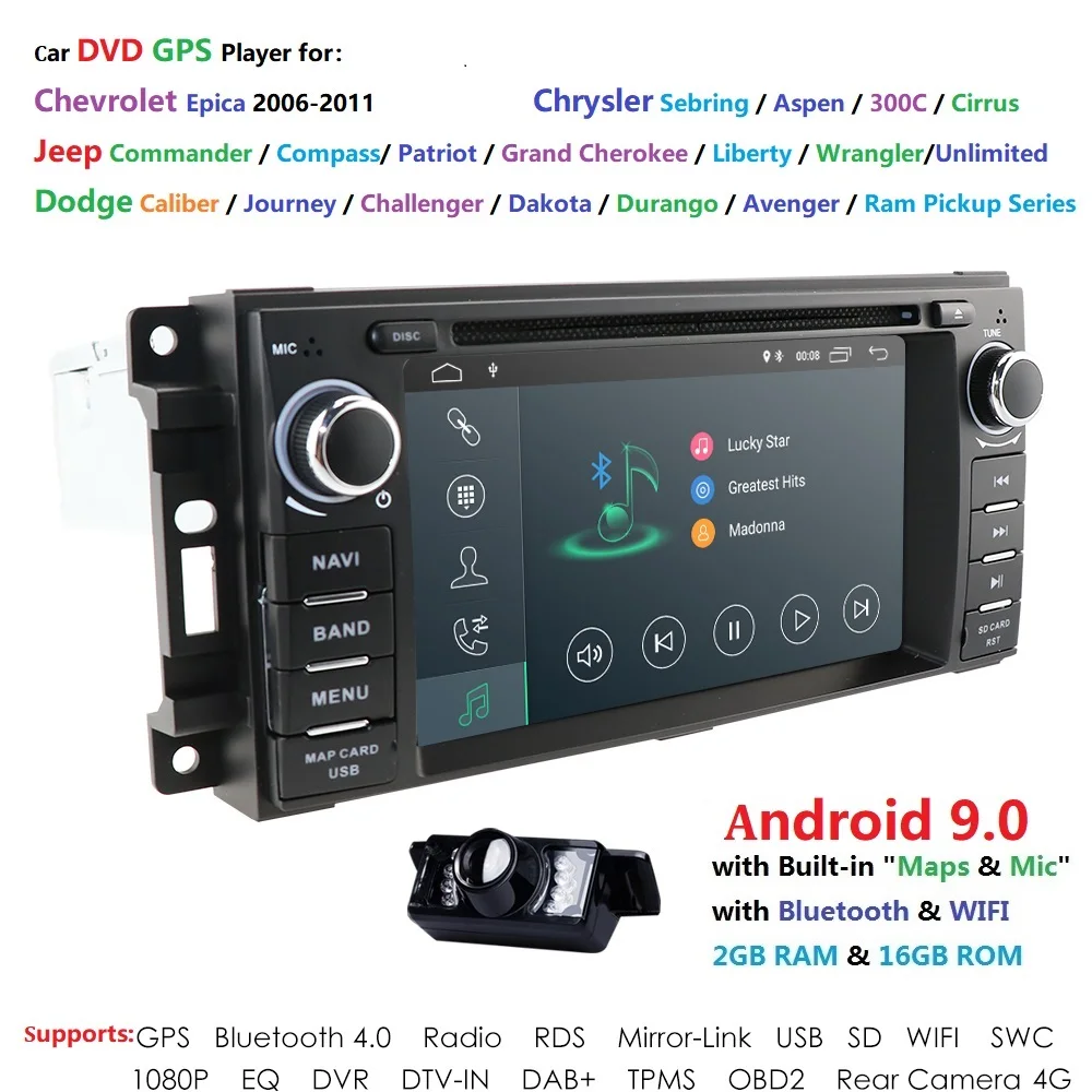 Hizpo 1 din автомагнитола Android 9 0 автомобильный dvd плеер для jeep Grand Cherokee Chrysler 300c