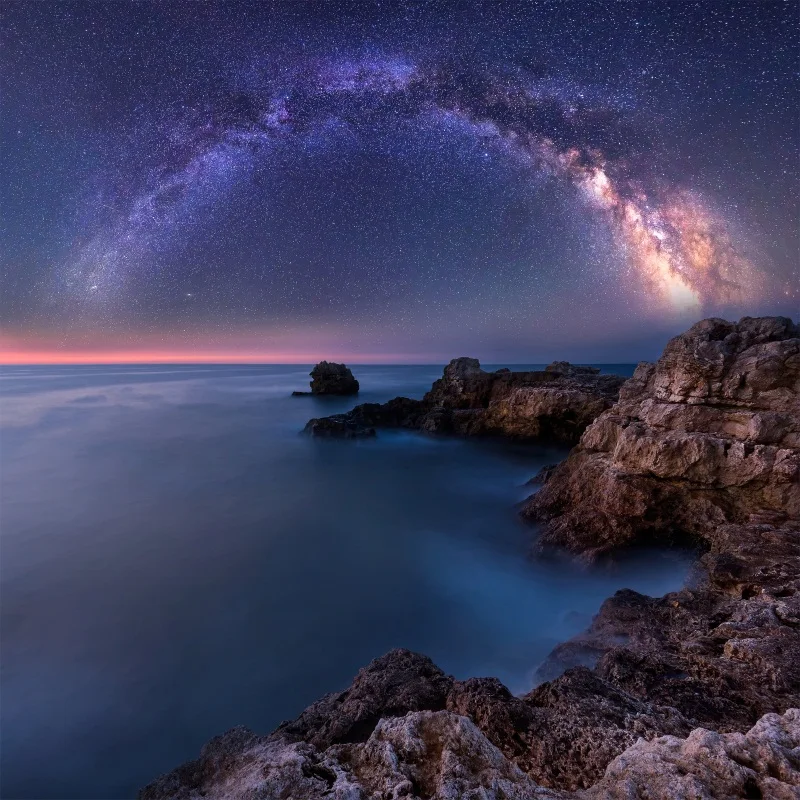 

Laeacco Seaside Reef Starry Sky Photography Backgrounds Customized Photographic Backdrops Props For Photo Studio