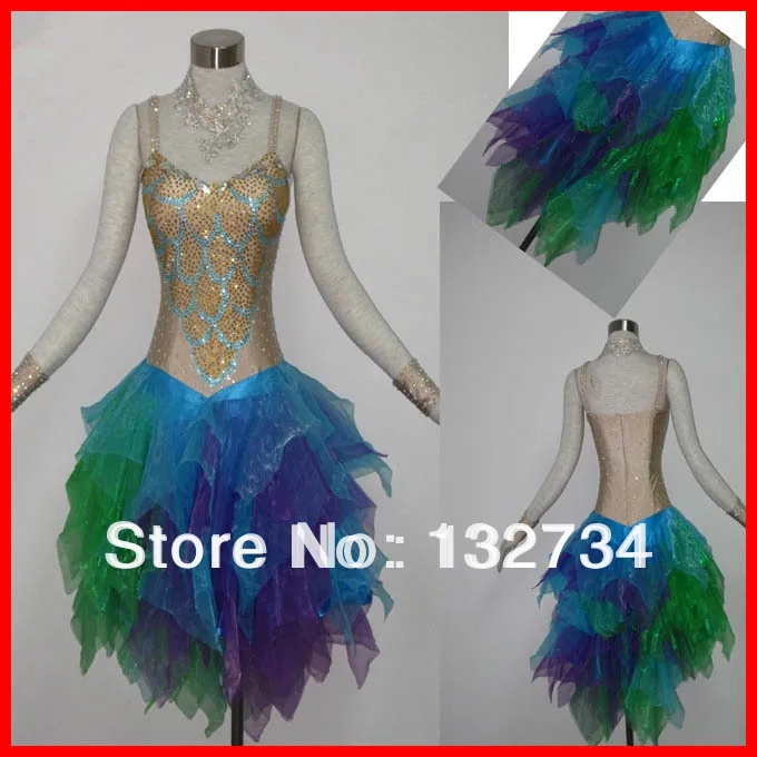 Latin Salsa font b Tango b font Rumba Cha Cha Costumes Modern Exercise Ballroom feaher font