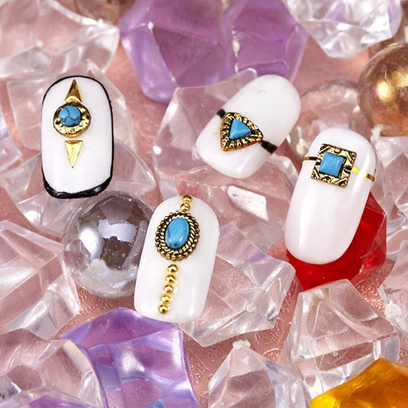 جديد وصول 10 قطعة/الحقيبة الفضة 3D سبيكة معدنية مسمار الفن زينة حجر الراين لالمسامير جوهرة حُليات المجوهرات على مشذب الاظافر لوازم