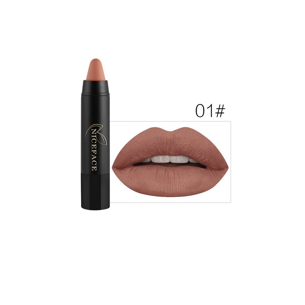 Niceface Lipsticks Nude 24 Color Lip Stick Long Lasting Waterproof Lipstick Pen Easy to Wear for Lip Makeup