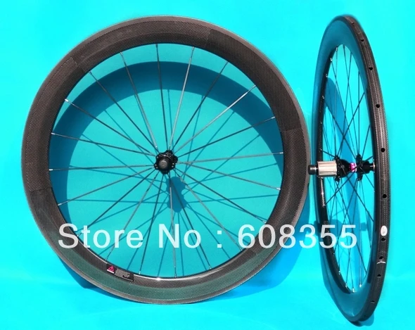 

Full Carbon 3K Road Bike Tubular Wheelset 60MM wheel rim