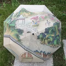 Художественный зонтик творческий Китайский Картины красный камеры мечты зонт ручной Картины китайский Ретро ветреную птицы пион Pavilion