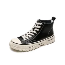 MARDEREE Genuine Leather Fashion Sneakers Soft Leather Casual Sports Shoes Woman Fashion Brand Sneakers Women White Shoes Black