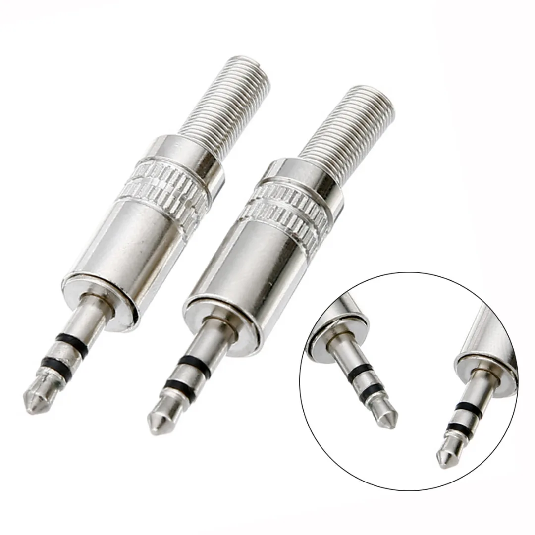 2pcs 3.5 mm Plug Audio Jack 3 Pole Earphone Stereo Audio Adapter Socket for DIY Headset Earphone Headphone Solder Connector