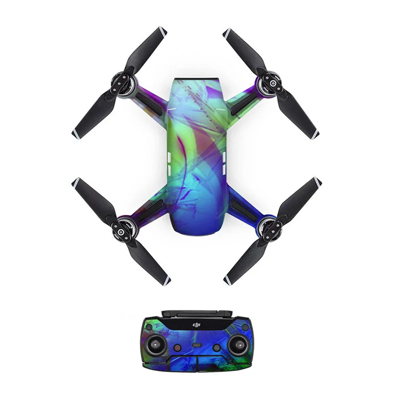 

Drone Body Remote Controller & 3 Batteries Sticker Decals for DJI Spark PVC Stickers Skin Wrap