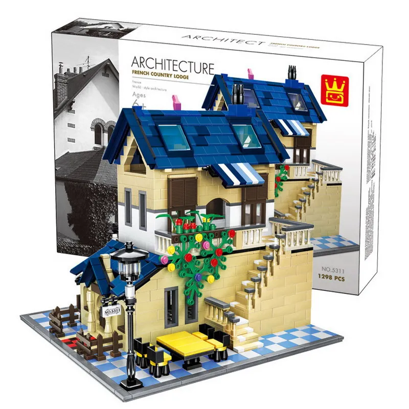 

Wange 5311 The Rural Villa Architecture Figure Blocks Construction Building Brick Toys For Children Compatible Legoe