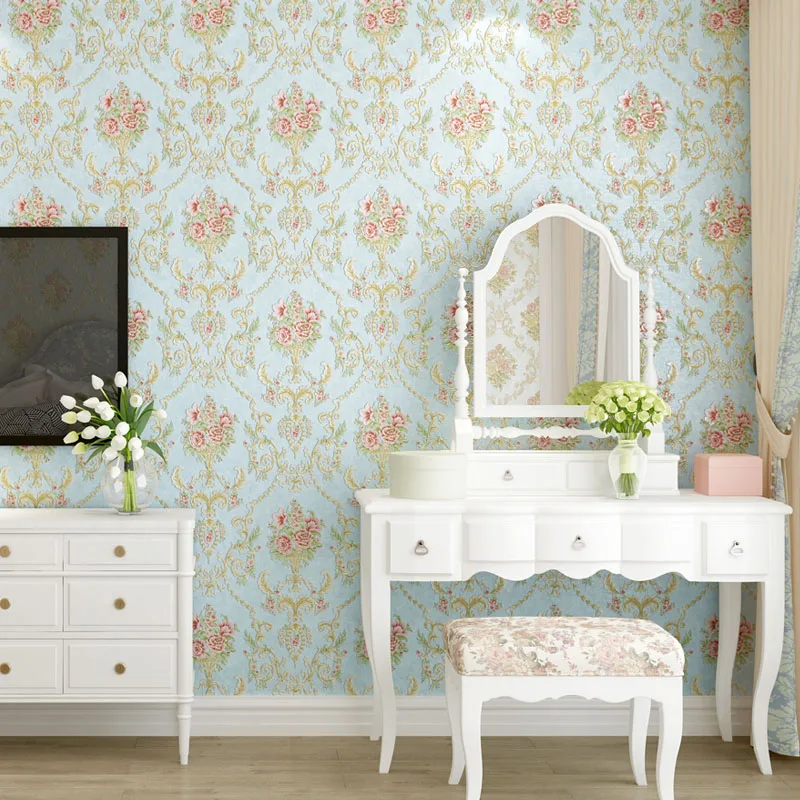 

AB Version Modern Rustic Floral and Stripped Wall Papers Home Decor Bedroom Living Room Wallpaper Roll for Walls Papel Mural