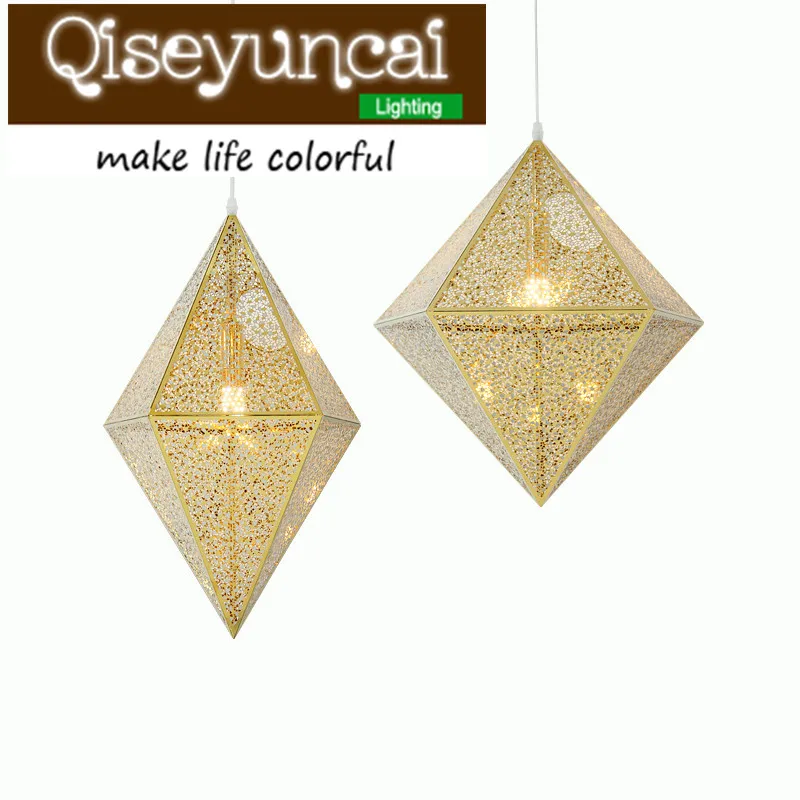 

Qiseyuncai Postmodern stainless steel Pyramid Iron Chandelier Nordic creative geometry fashion Chandelier