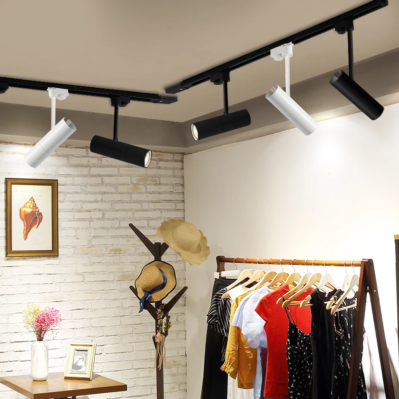 

focos led techo 5W 7W COB LED tracking light in white black track head surface mount spotlight 10pcs
