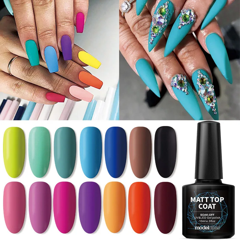 

Modelones Matte Effect UV Nail Gel Polish Soak Off Led Matte Nail Hybrid Varnish Gel Lacquer DIY Nail Design Matte Gel Coat