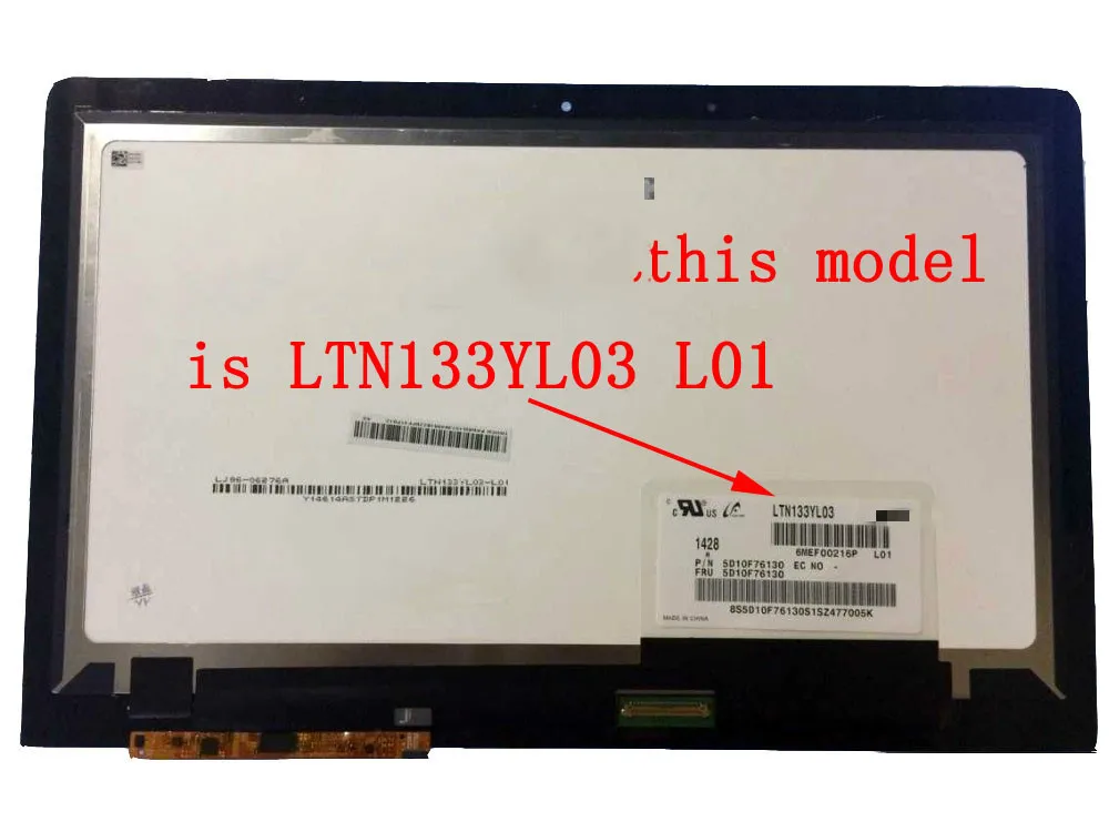 

For Lenovo Yoga 3 Pro LCD Touch Screen Digitizer Assembly LED Display LTN133YL03-L01 13.3 FHD 1920*1080