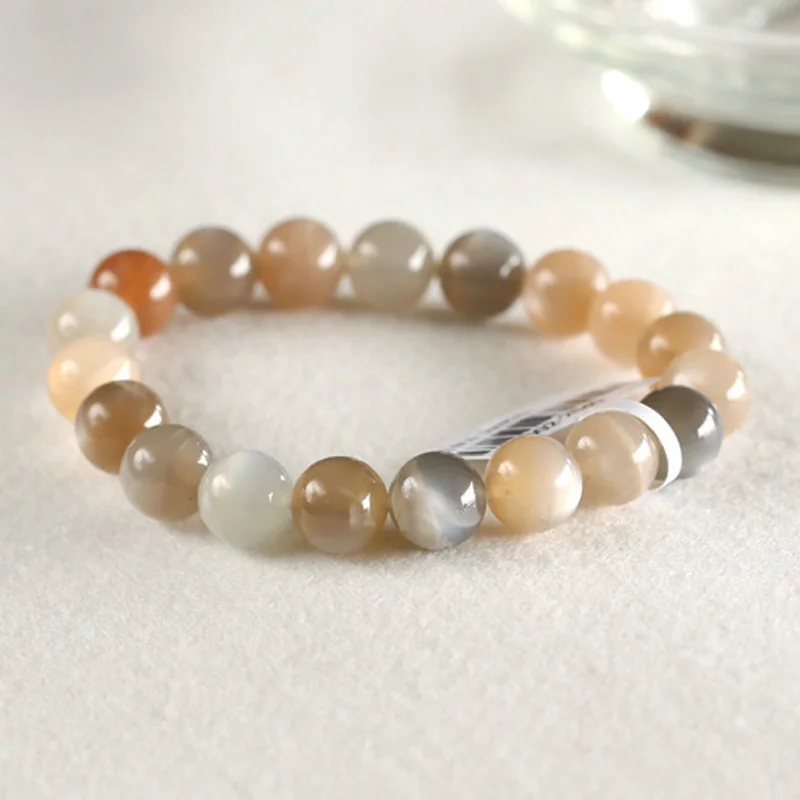Free shipping Natural Genuine Rainbow Flash Sunstone Finish Stretch