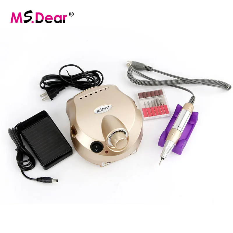 30000 RPM Gold Professional Electric Nail Art Drill File Pedicure Equipment Manicure Machine Kit Nail Art Tools For Nail Gel makartt 12pcs 30000 rmp nail drill machine portable electric manicure pedicure tools kit set nail art equipment us plug e0855x
